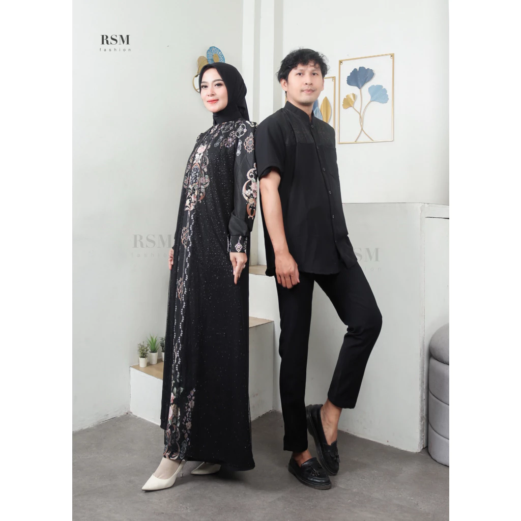 Ametha Set Couple Bahan Sabrina Anti UV Sarimbit Terbaru Sarimbit RSM