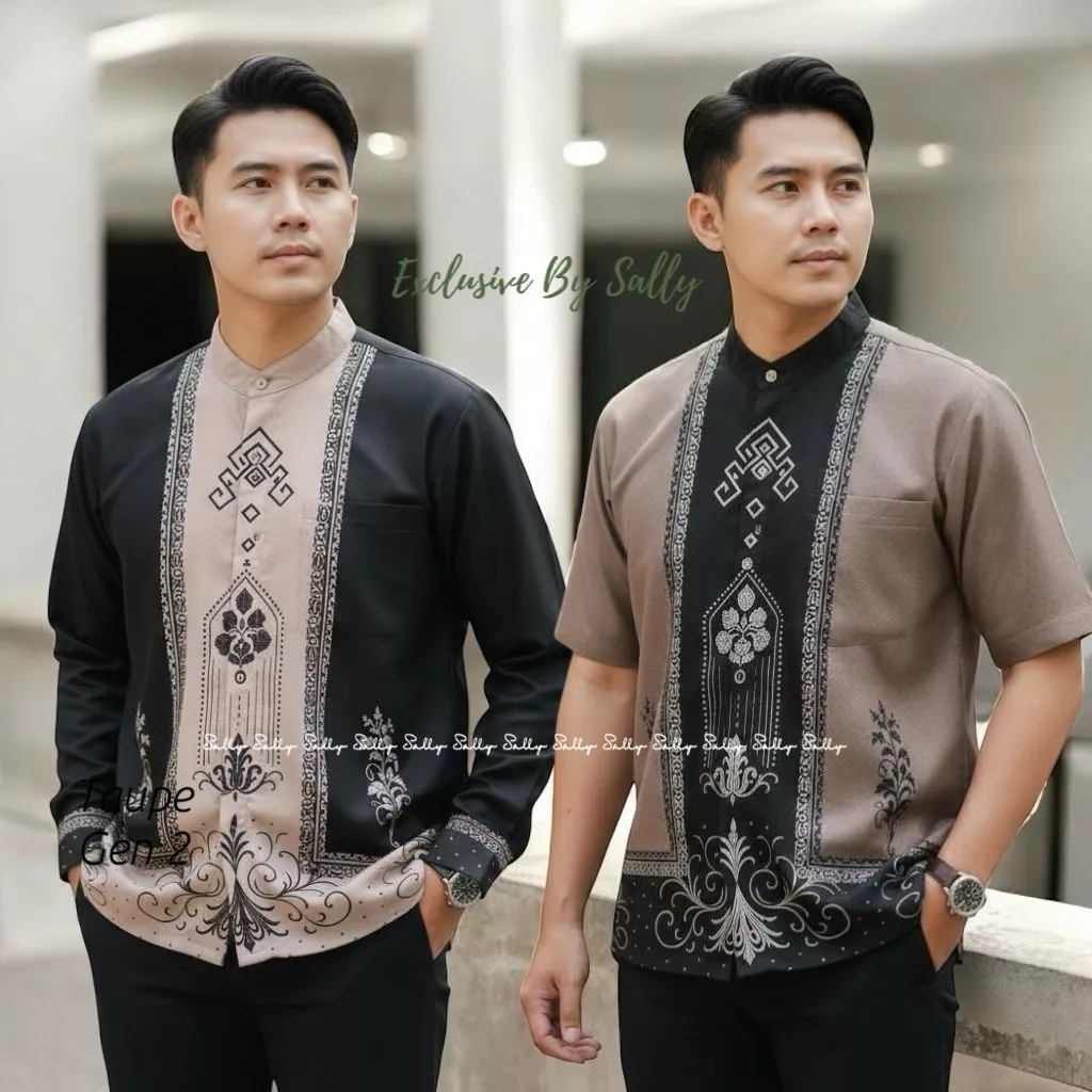 sally_scarf- kemeja Couple MEDI GEN 2 dan GEN 1 - setelan kemeja FULL MOTIF printing